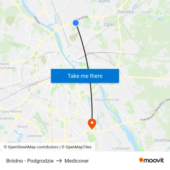 Bródno - Podgrodzie to Medicover map