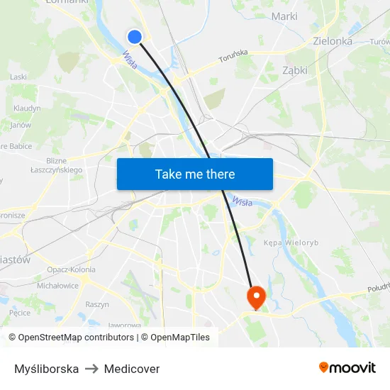 Myśliborska to Medicover map