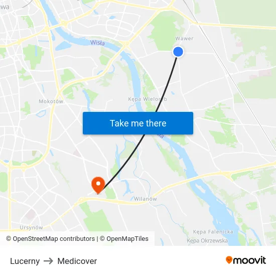 Lucerny to Medicover map