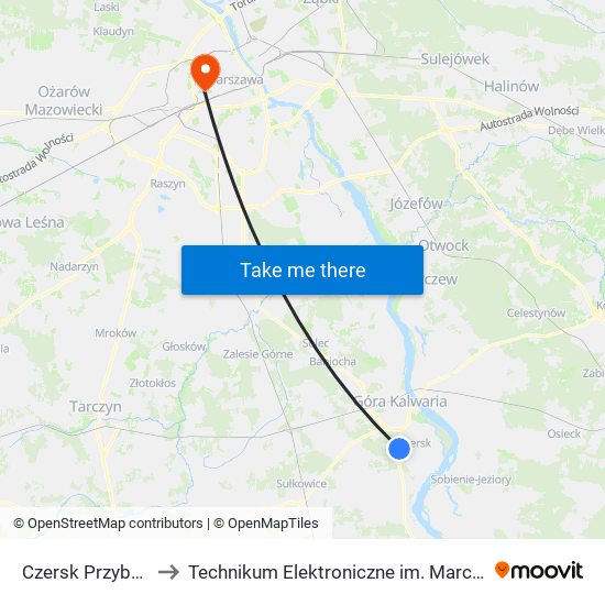 Czersk Przyborowie 01 to Technikum Elektroniczne im. Marcina Kasprzaka nr 36 map