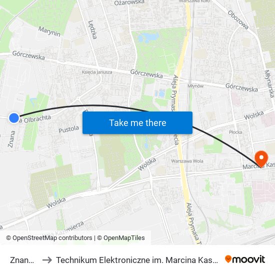 Znana 02 to Technikum Elektroniczne im. Marcina Kasprzaka nr 36 map