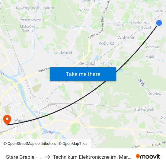 Stare Grabie - Szkoła 02 to Technikum Elektroniczne im. Marcina Kasprzaka nr 36 map