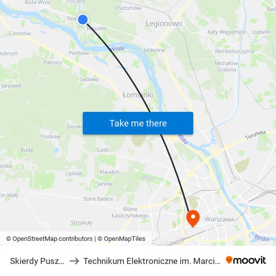 Skierdy Puszczyka 01 to Technikum Elektroniczne im. Marcina Kasprzaka nr 36 map