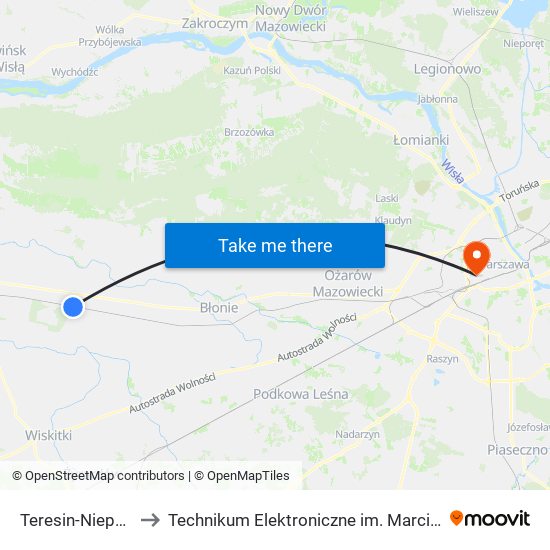 Teresin-Niepokalanów to Technikum Elektroniczne im. Marcina Kasprzaka nr 36 map