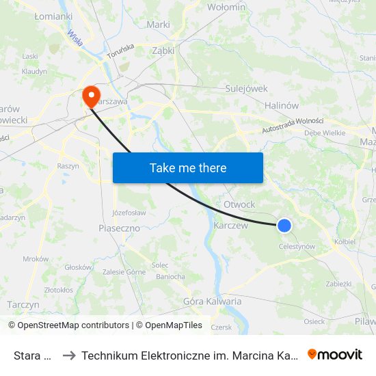 Stara Wieś to Technikum Elektroniczne im. Marcina Kasprzaka nr 36 map