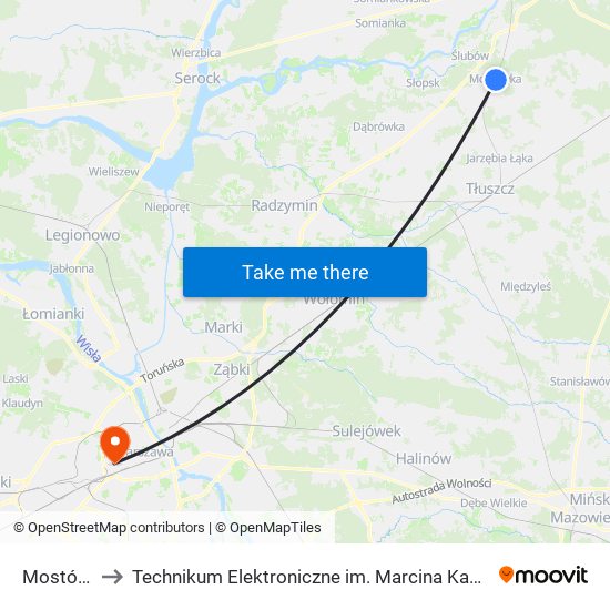 Mostówka to Technikum Elektroniczne im. Marcina Kasprzaka nr 36 map