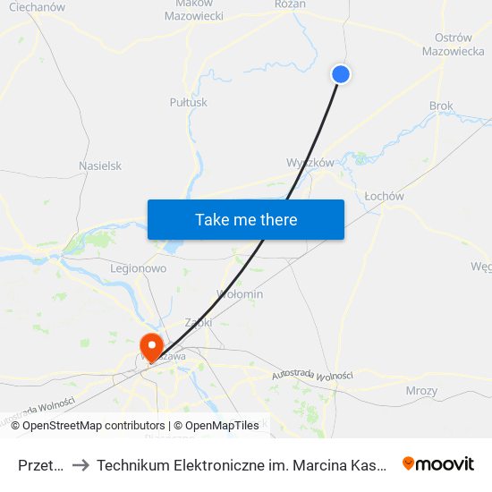 Przetycz to Technikum Elektroniczne im. Marcina Kasprzaka nr 36 map