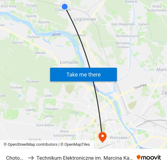 Chotomów to Technikum Elektroniczne im. Marcina Kasprzaka nr 36 map