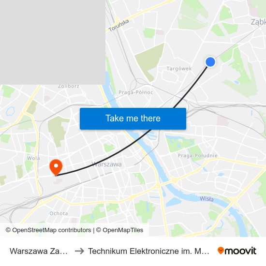 Warszawa Zacisze - Wilno to Technikum Elektroniczne im. Marcina Kasprzaka nr 36 map