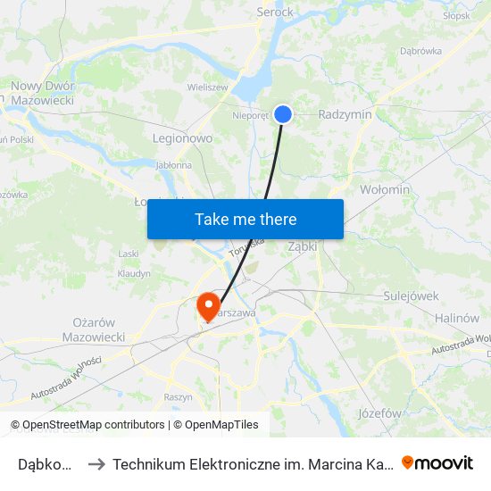 Dąbkowizna to Technikum Elektroniczne im. Marcina Kasprzaka nr 36 map