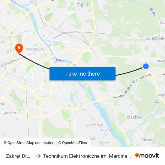 Zakręt Długa to Technikum Elektroniczne im. Marcina Kasprzaka nr 36 map