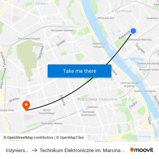 Inżynierska 03 to Technikum Elektroniczne im. Marcina Kasprzaka nr 36 map