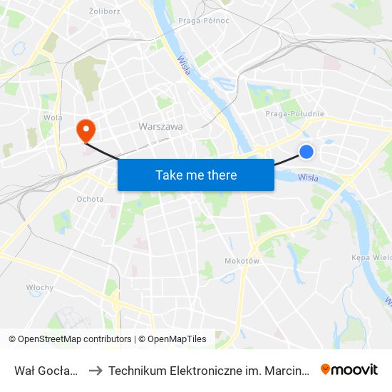 Wał Gocławski 02 to Technikum Elektroniczne im. Marcina Kasprzaka nr 36 map