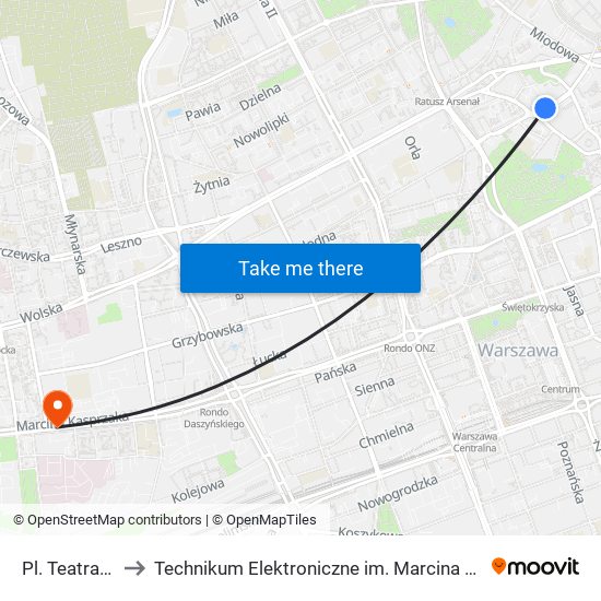 Pl. Teatralny 02 to Technikum Elektroniczne im. Marcina Kasprzaka nr 36 map