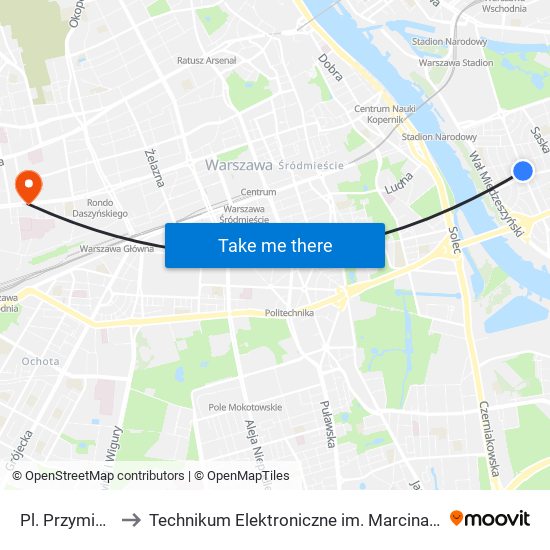 Pl. Przymierza to Technikum Elektroniczne im. Marcina Kasprzaka nr 36 map