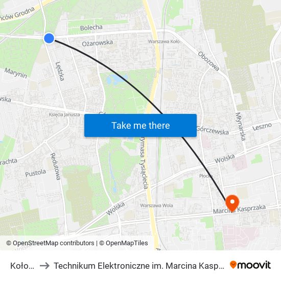 Koło 04 to Technikum Elektroniczne im. Marcina Kasprzaka nr 36 map