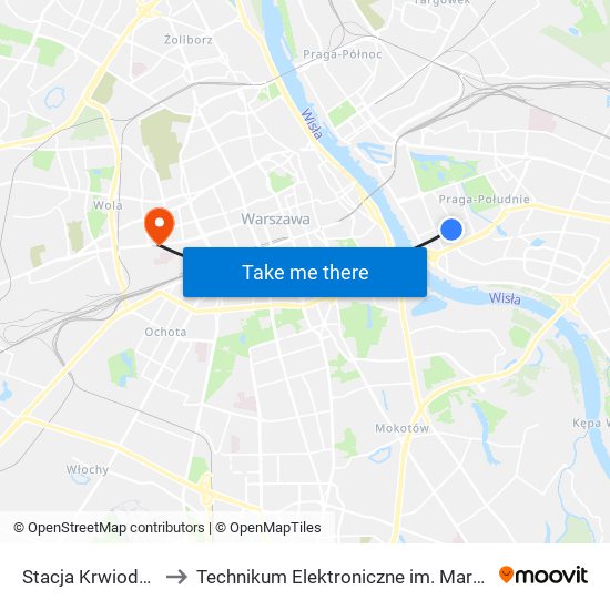 Stacja Krwiodawstwa to Technikum Elektroniczne im. Marcina Kasprzaka nr 36 map