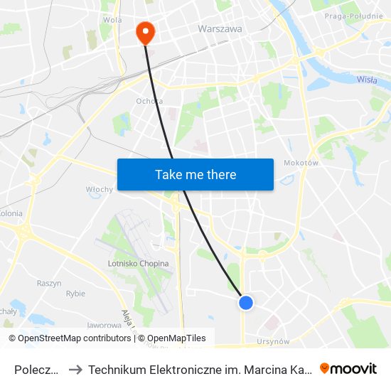 Poleczki 03 to Technikum Elektroniczne im. Marcina Kasprzaka nr 36 map