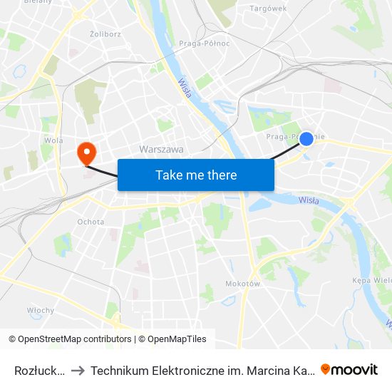 Rozłucka to Technikum Elektroniczne im. Marcina Kasprzaka nr 36 map