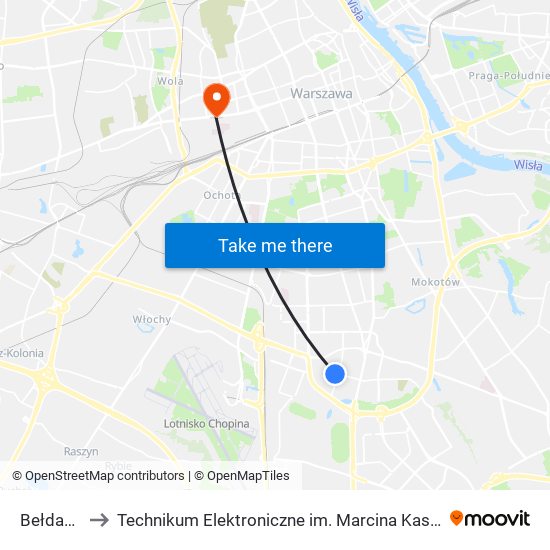 Bełdan 02 to Technikum Elektroniczne im. Marcina Kasprzaka nr 36 map