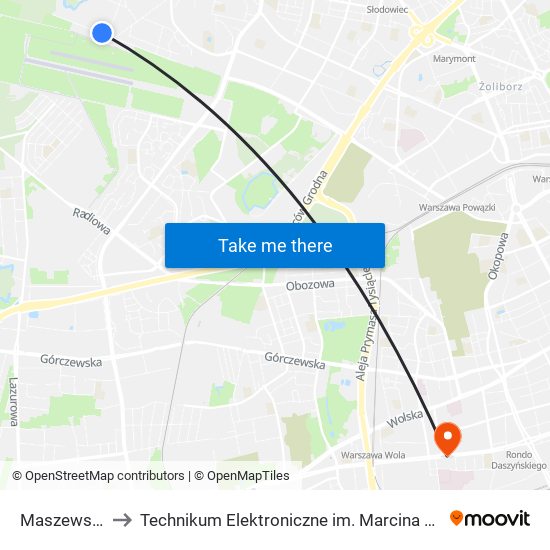 Maszewska 01 to Technikum Elektroniczne im. Marcina Kasprzaka nr 36 map