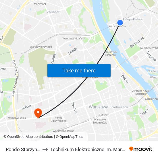 Rondo Starzyńskiego to Technikum Elektroniczne im. Marcina Kasprzaka nr 36 map