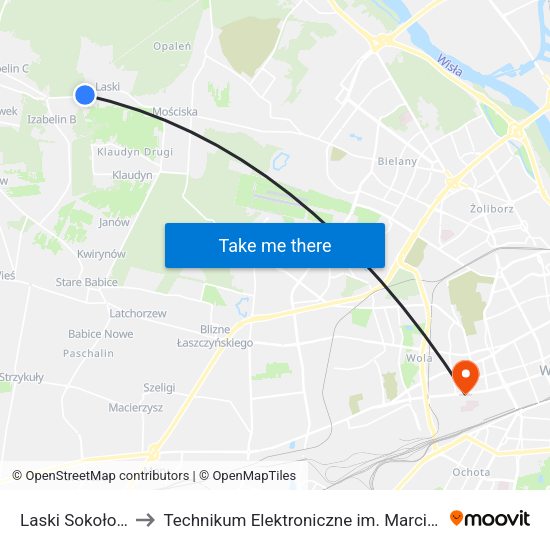 Laski Sokołowskiego to Technikum Elektroniczne im. Marcina Kasprzaka nr 36 map