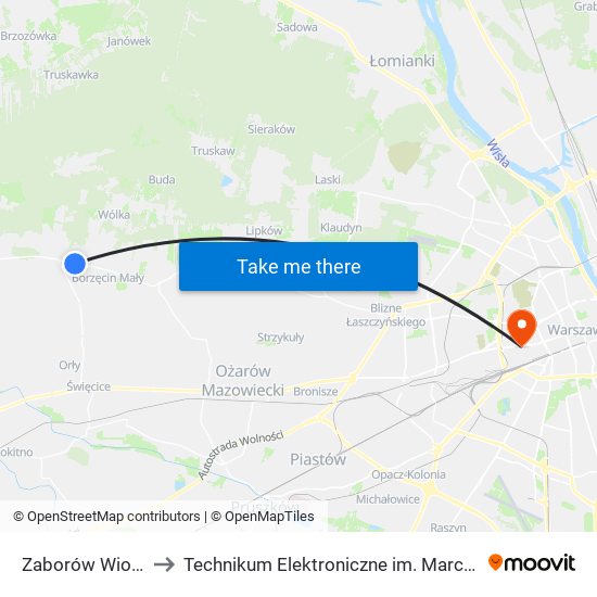 Zaborów Wiosenna to Technikum Elektroniczne im. Marcina Kasprzaka nr 36 map