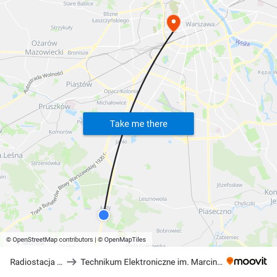 Radiostacja Łazy 01 to Technikum Elektroniczne im. Marcina Kasprzaka nr 36 map