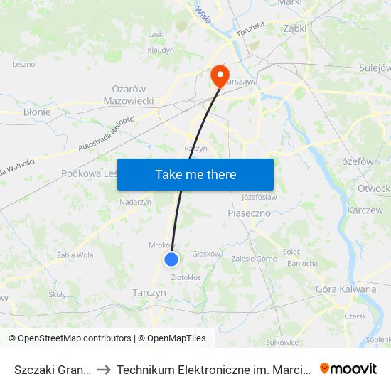 Szczaki Graniczna 01 to Technikum Elektroniczne im. Marcina Kasprzaka nr 36 map