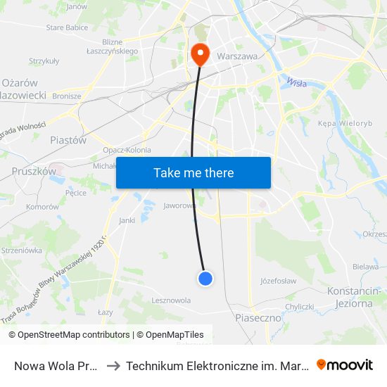 Nowa Wola Przepiórki 01 to Technikum Elektroniczne im. Marcina Kasprzaka nr 36 map