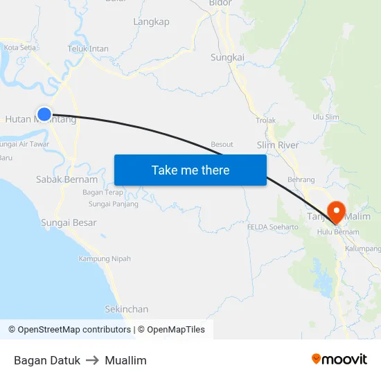 Bagan Datuk to Muallim map