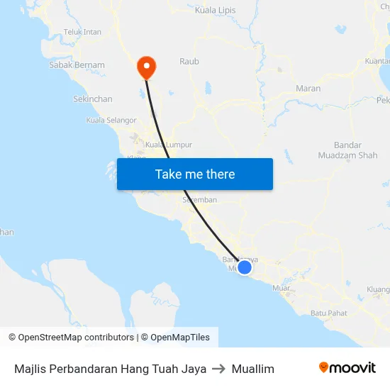 Majlis Perbandaran Hang Tuah Jaya to Muallim map