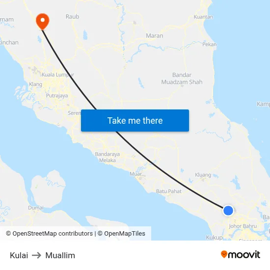 Kulai to Muallim map