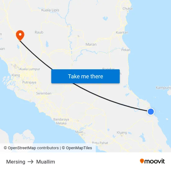 Mersing to Muallim map