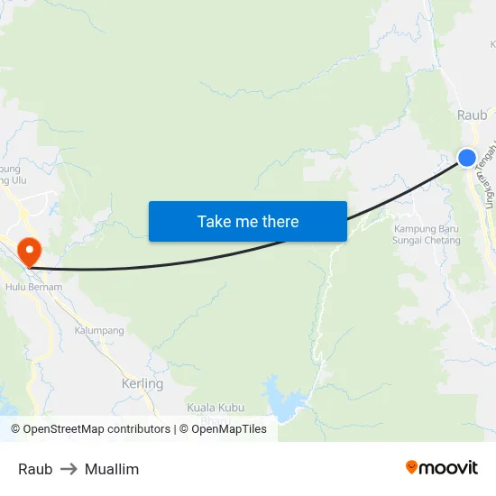Raub to Muallim map