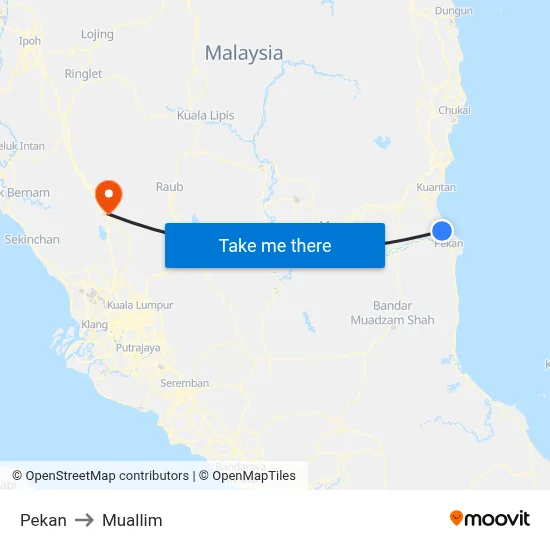 Pekan to Muallim map