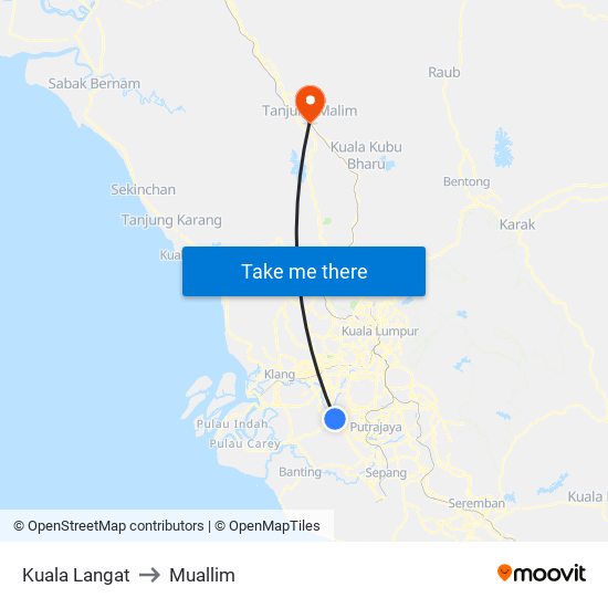 Kuala Langat to Muallim map