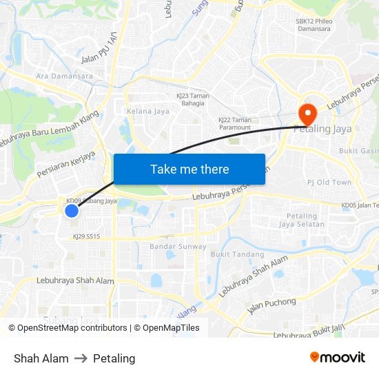 Shah Alam to Shah Alam map