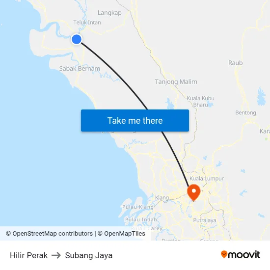 Hilir Perak to Subang Jaya map