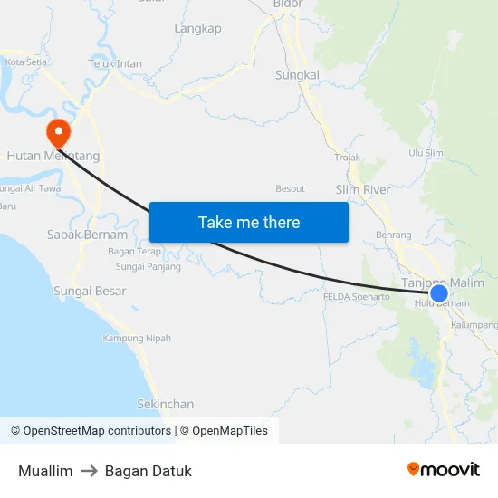 Muallim to Bagan Datuk map