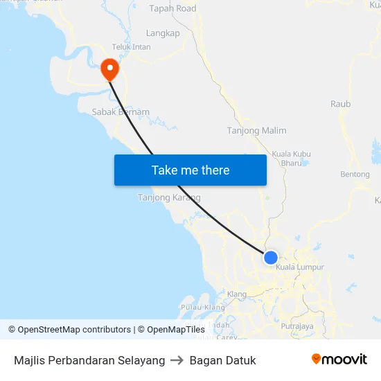 Majlis Perbandaran Selayang to Bagan Datuk map