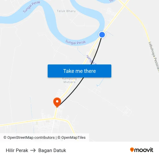 Hilir Perak to Bagan Datuk map