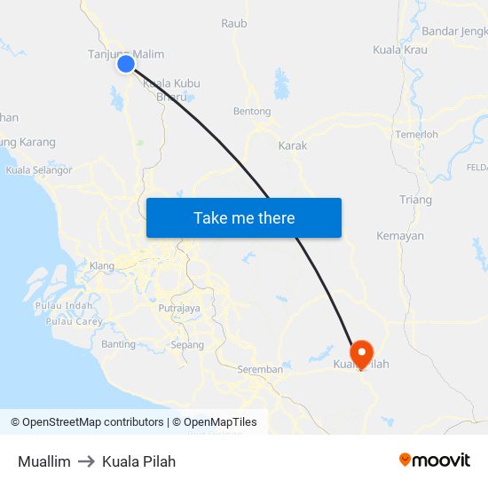 Muallim to Kuala Pilah map