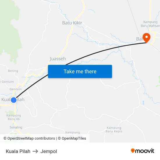 Kuala Pilah to Jempol map