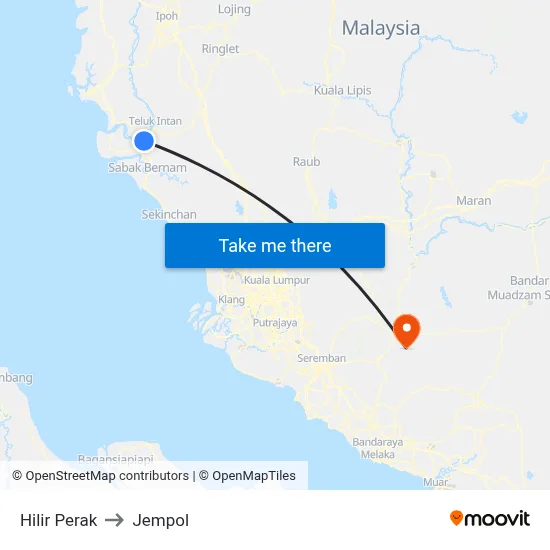 Hilir Perak to Jempol map