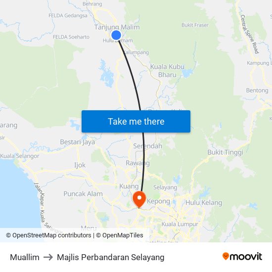 Muallim to Majlis Perbandaran Selayang map