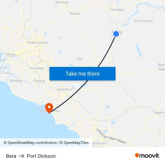 Bera to Port Dickson map