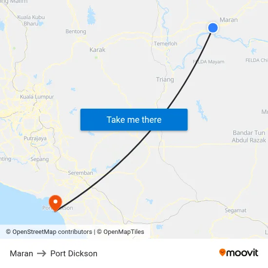 Maran to Port Dickson map