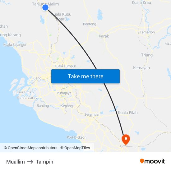 Muallim to Tampin map